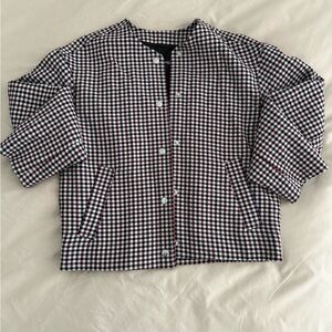 Madewell Black and White Checkered Blazer